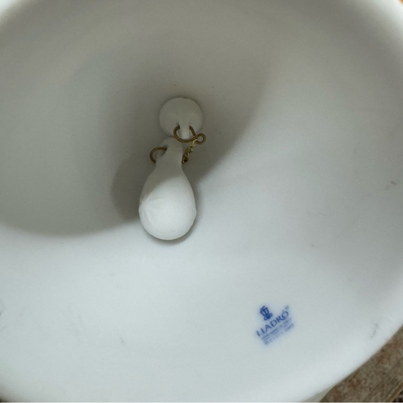 Lladro Christmas Bell Ornament 1988 Vintage White & Green Signed - Picture 12 of 12